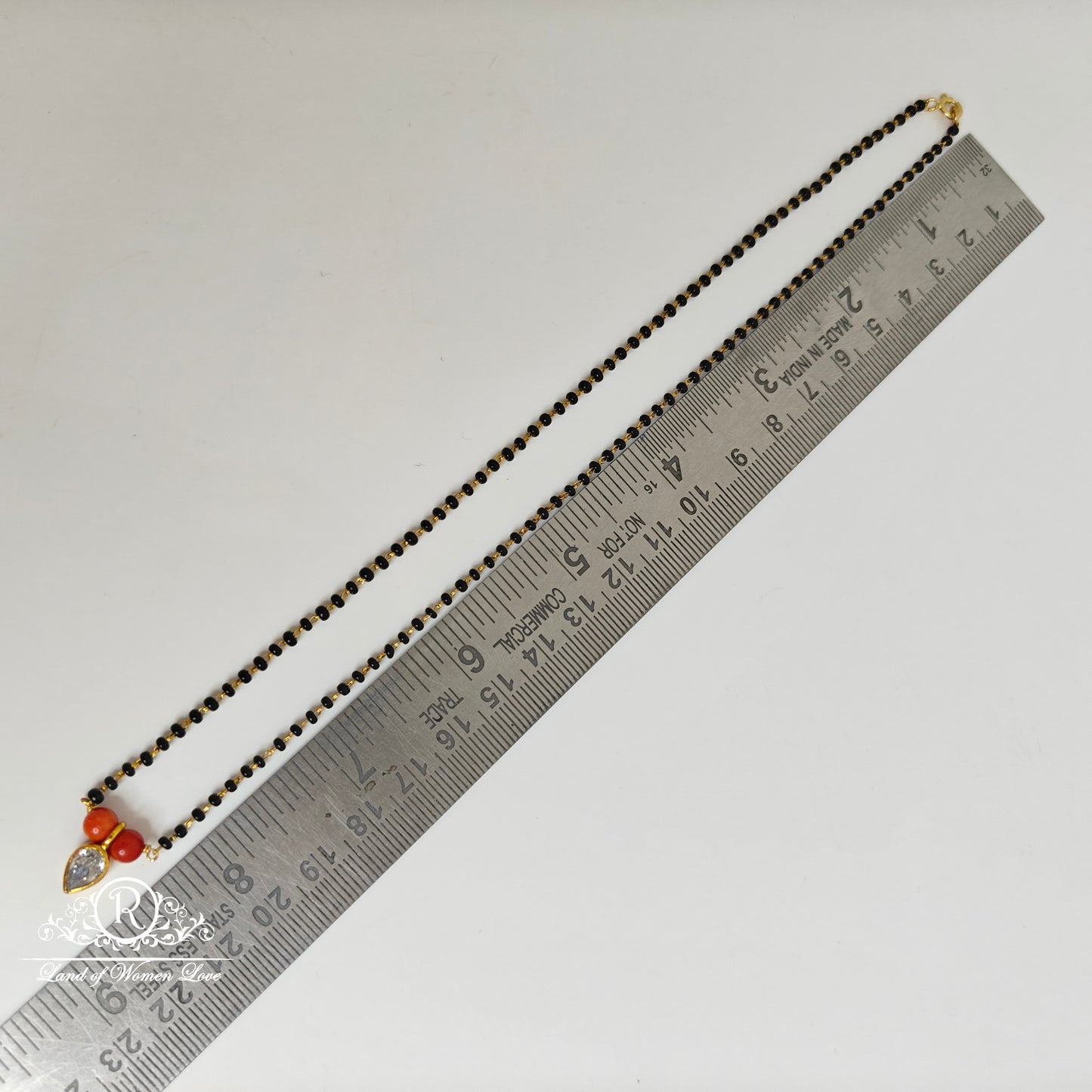 92.5 silver simple and Cute Black Beads with locket - RCH790