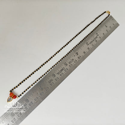 92.5 silver simple and Cute Black Beads with locket - RCH790