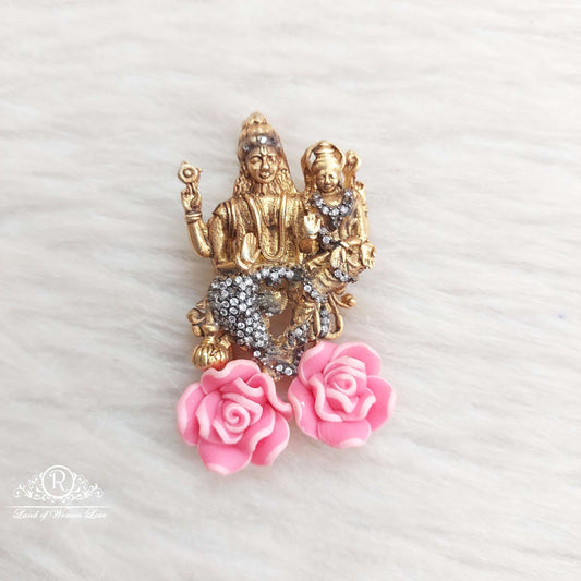 silver black cz-shiva parvathi locket-s772 cz 92.5 silver ramala jewelry / ramala collections