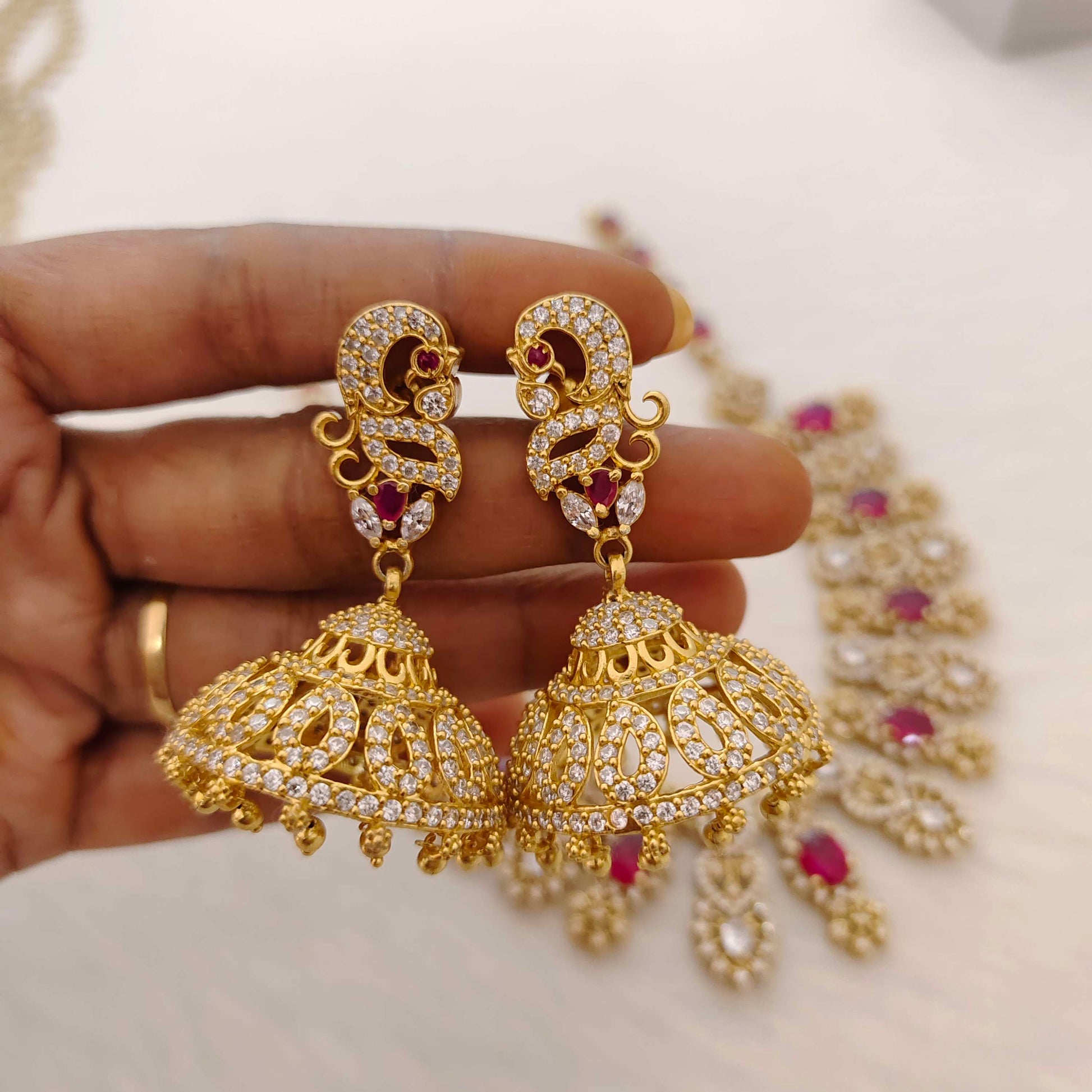 silver stone jhumkas-rch451 92.5 silver ramala jewelry / ramala collections