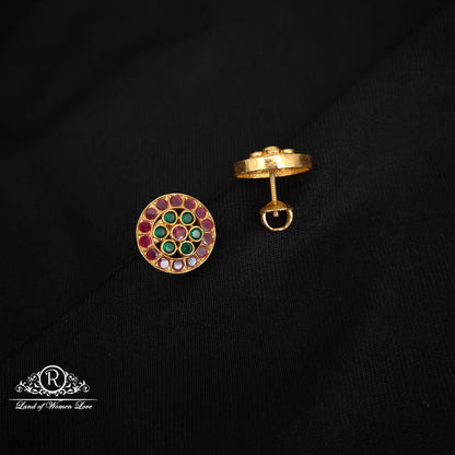 92.5 Silver Ruby and CZ's Studs-RCL57