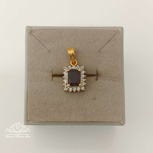 stud silver cz- purple stone design locket-rcv294 cz 92.5 silver ramala jewelry / ramala collections