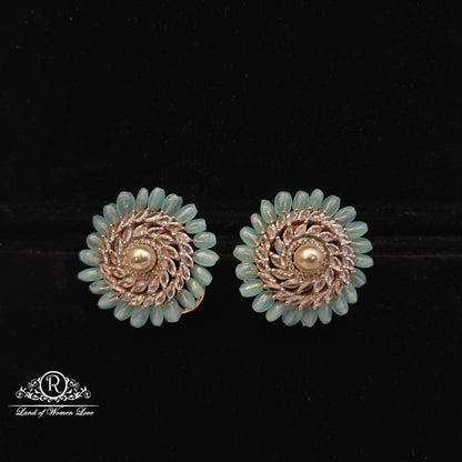 stud unique design mint colour silver studs-rc94-187m01 92.5 silver ramala jewelry / ramala collections