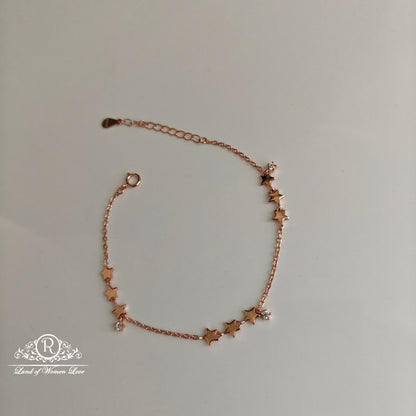 bracelet 92.5 silver rose gold polish stars bracelet-rcra22 92.5 silver ramala jewelry / ramala collections