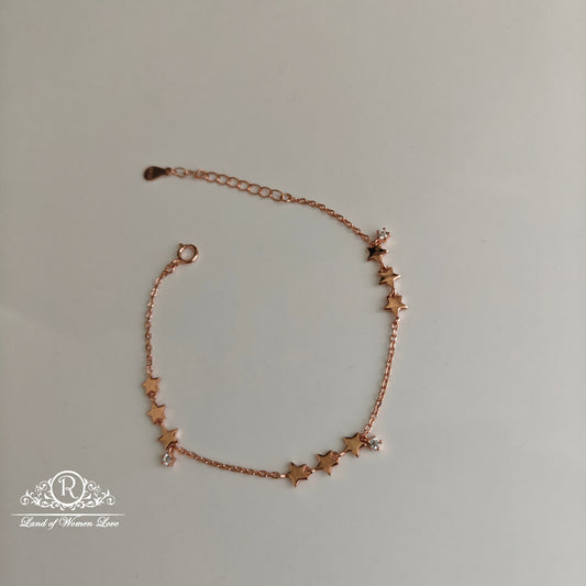 bracelet 92.5 silver rose gold polish stars bracelet-rcra22 92.5 silver ramala jewelry / ramala collections