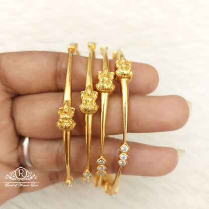 Silver White Stones Lakshmi Devi Bangles-C153