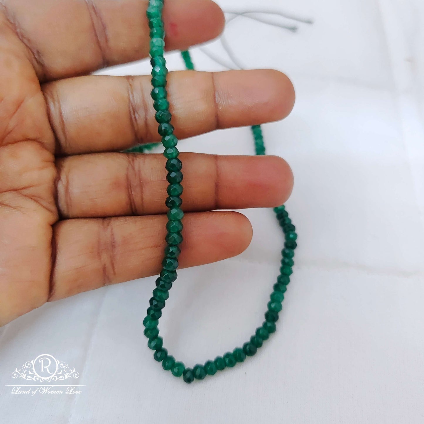 green aventurine gemstone beads 4mm -rcmj40 92.5 silver ramala jewelry / ramala collections