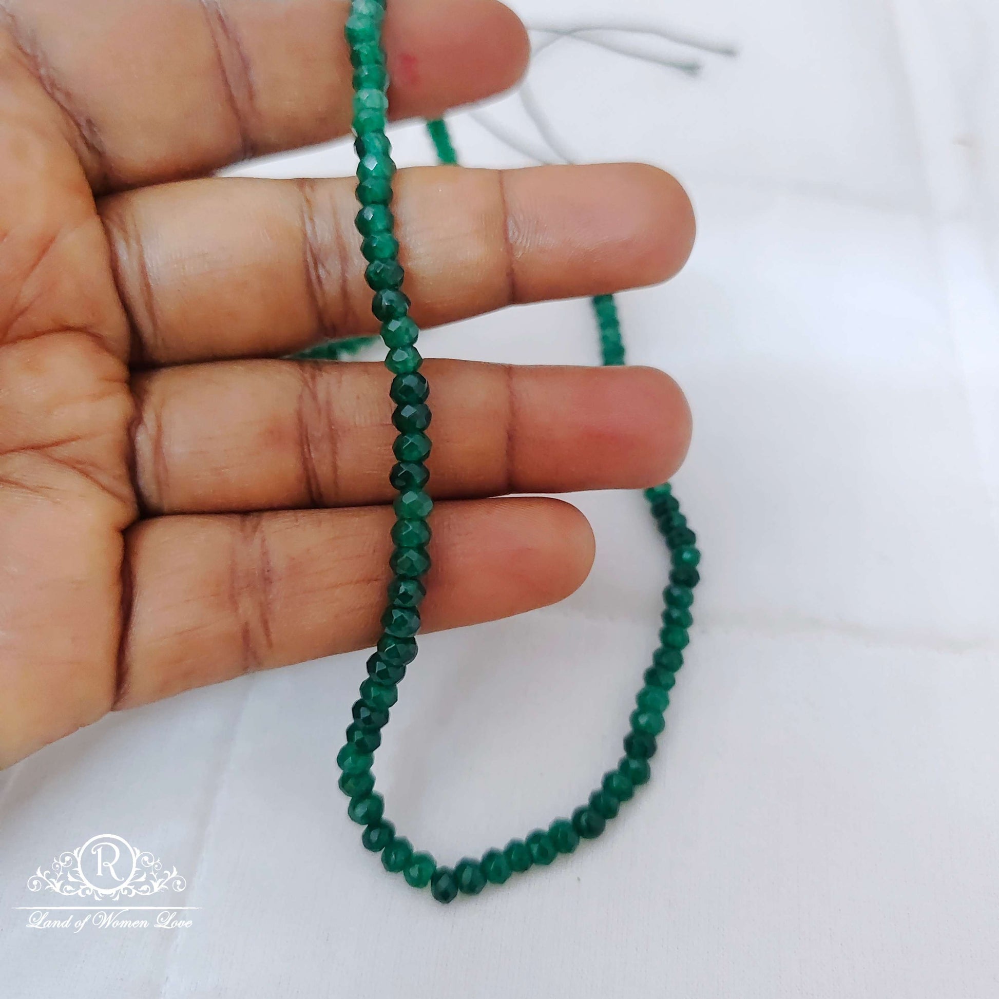 green aventurine gemstone beads 4mm -rcmj40 92.5 silver ramala jewelry / ramala collections