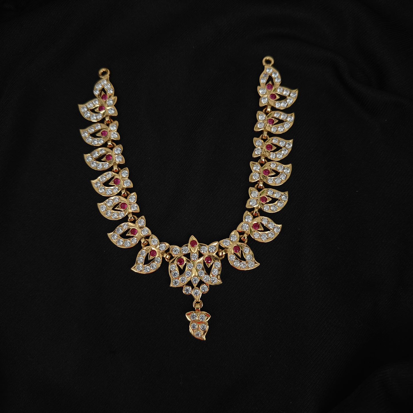 necklace 92.5 silver simple and cute stones necklace -rck217 92.5 silver ramala jewelry / ramala collections