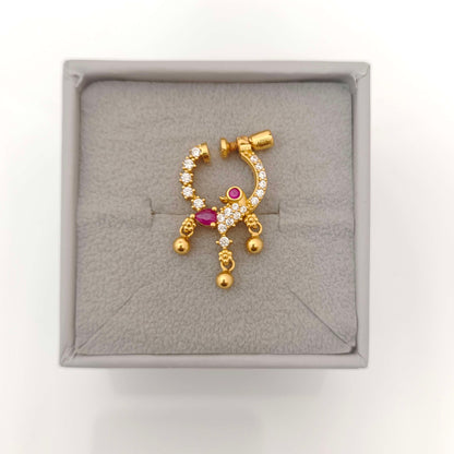 Silver Peacock Model Nose pin Designs-RCM744