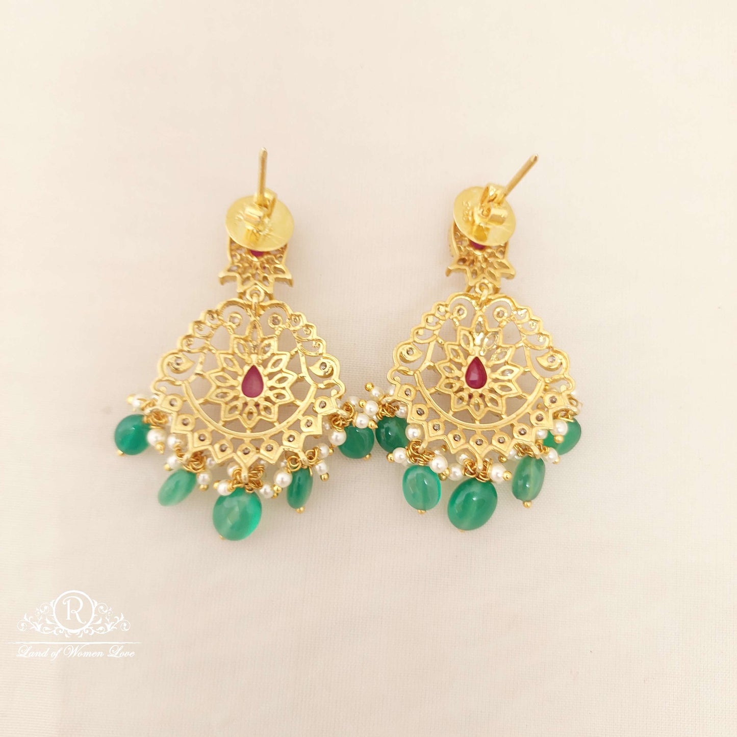 Silver CZ- White Stones Earrings-D028