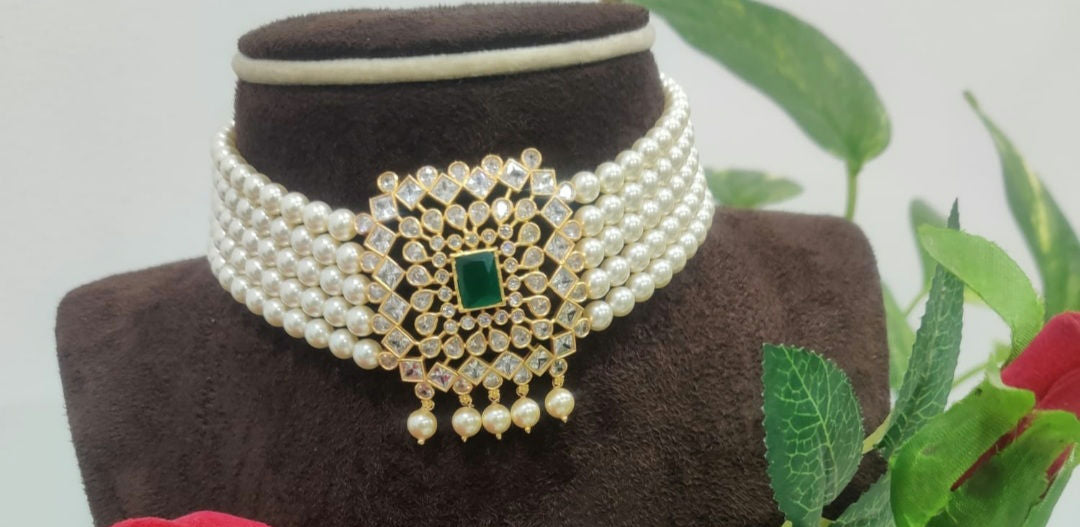 choker pearl choker -h205 pearl 92.5 silver ramala jewelry / ramala collections