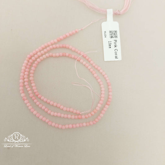 2.5mm pink coral beads-mj24 coral 92.5 silver ramala jewelry / ramala collections