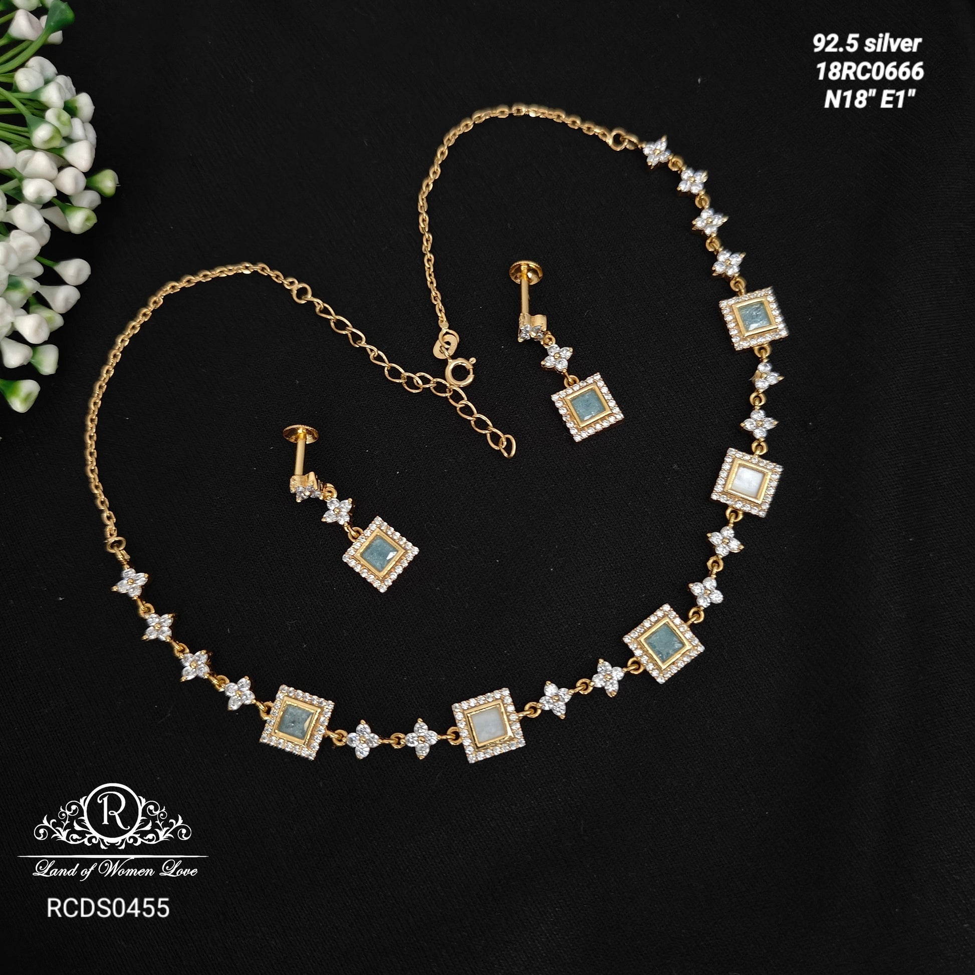 earrings silver cute and beautiful necklace with earrings 92.5 silver ramala jewelry / ramala collections