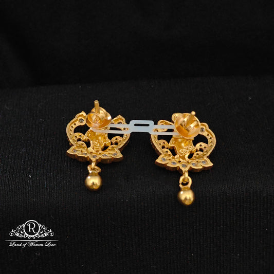 Silver Lakshmi Devi Design earrings -RCM399