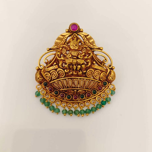 Silver Lakshmidevi Pendant Design-RCJR589
