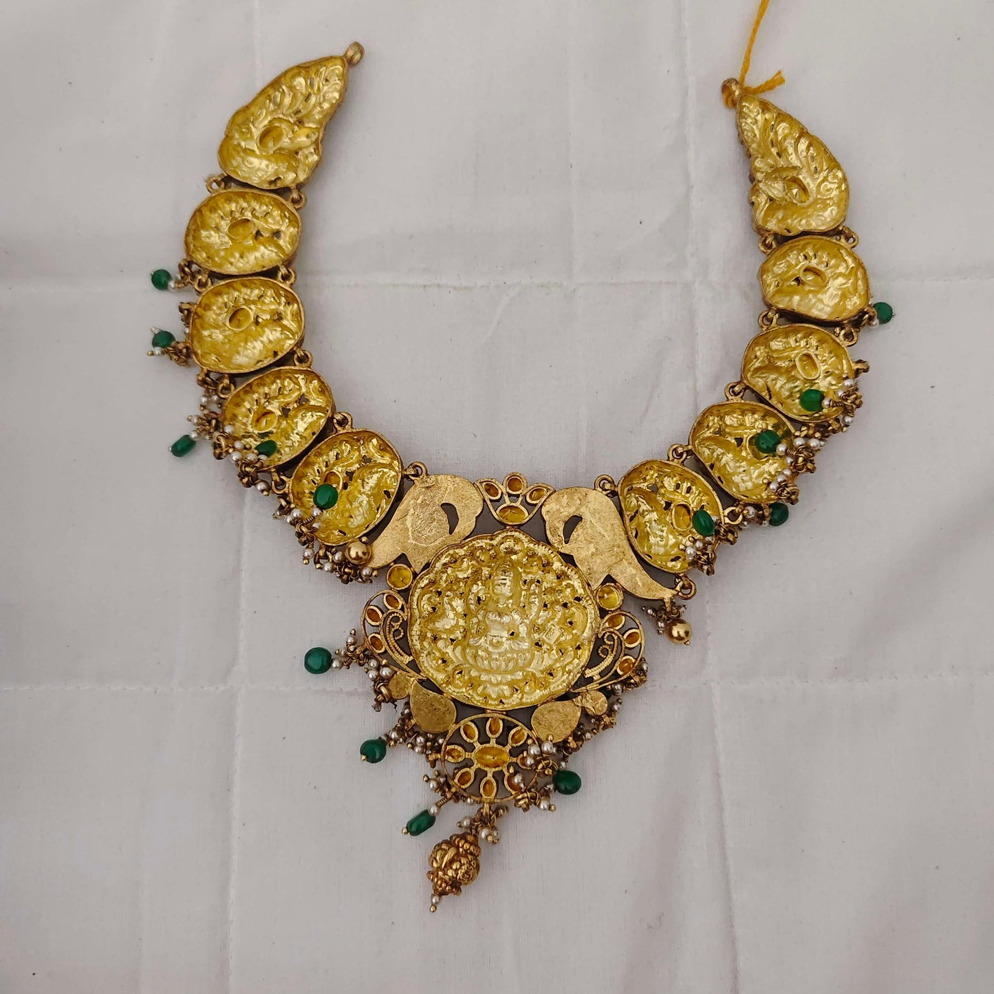 Silver CZ-gold polish necklace designs -RCM557