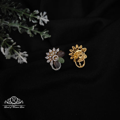 92.5 Silver Amaya Beads flower design Earrings-RCDS0132