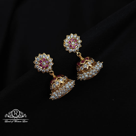 earrings 92.5 silver pearls jhumkas-rck190-1 92.5 silver ramala jewelry / ramala collections