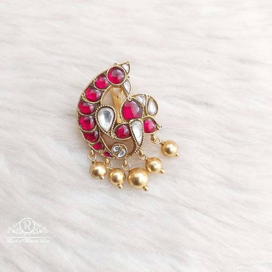 silver kundan peacock locket-s732 kundan 92.5 silver ramala jewelry / ramala collections