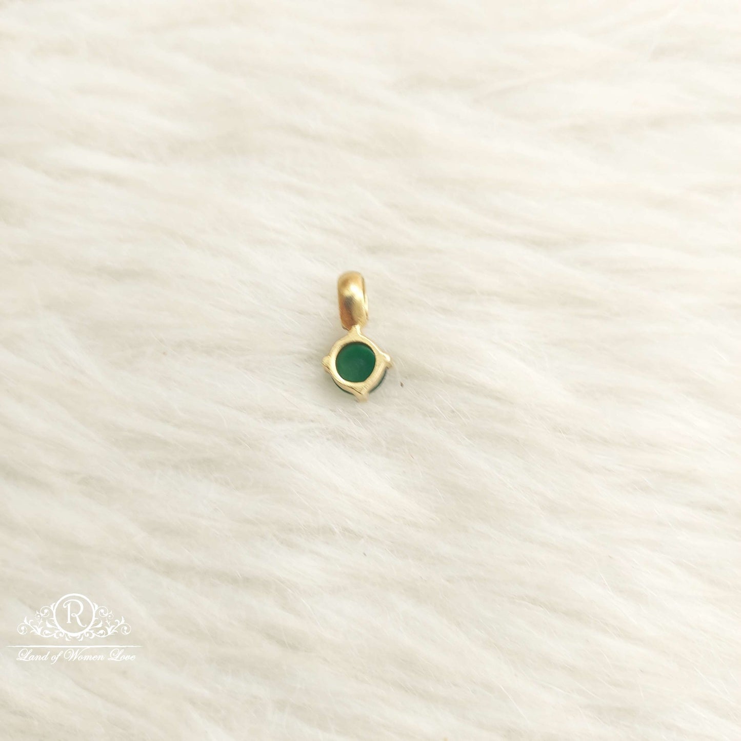 Silver Small Green Stone Locket-SA566