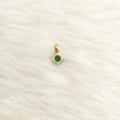 Silver Small Green Stone Locket-SA566