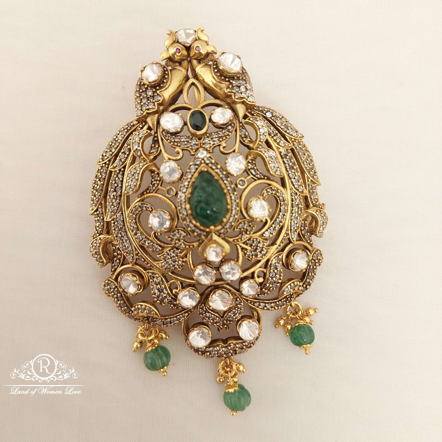 Silver Victoria Design Mozonites Stones Locket-C139