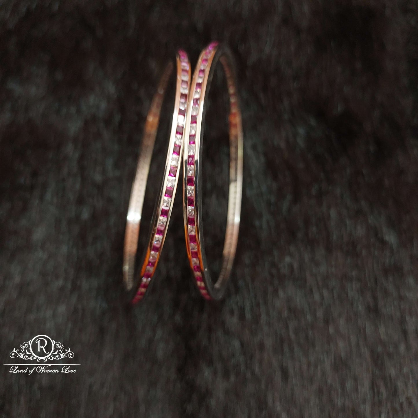 Silver Platinum Polish Bangles-SS03