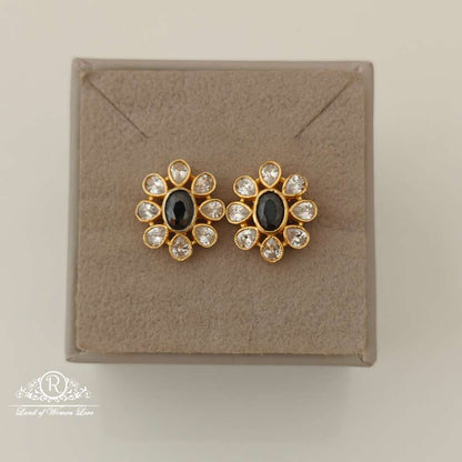 stud silver white stones design earrings-rcm886 92.5 silver ramala jewelry / ramala collections