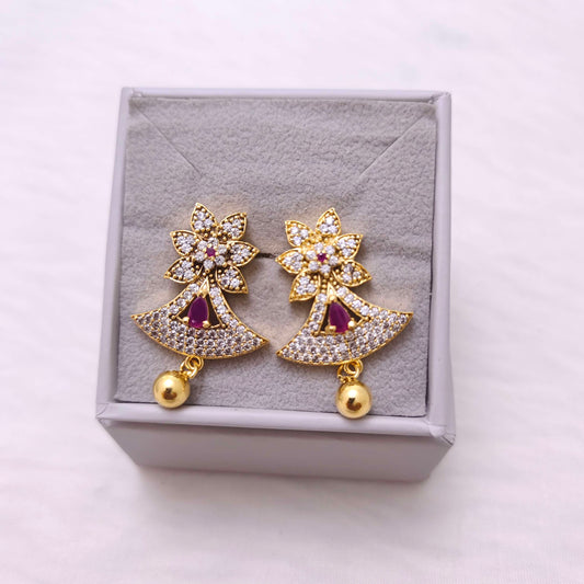 earrings silver earrings -rcm652 cz 92.5 silver ramala jewelry / ramala collections