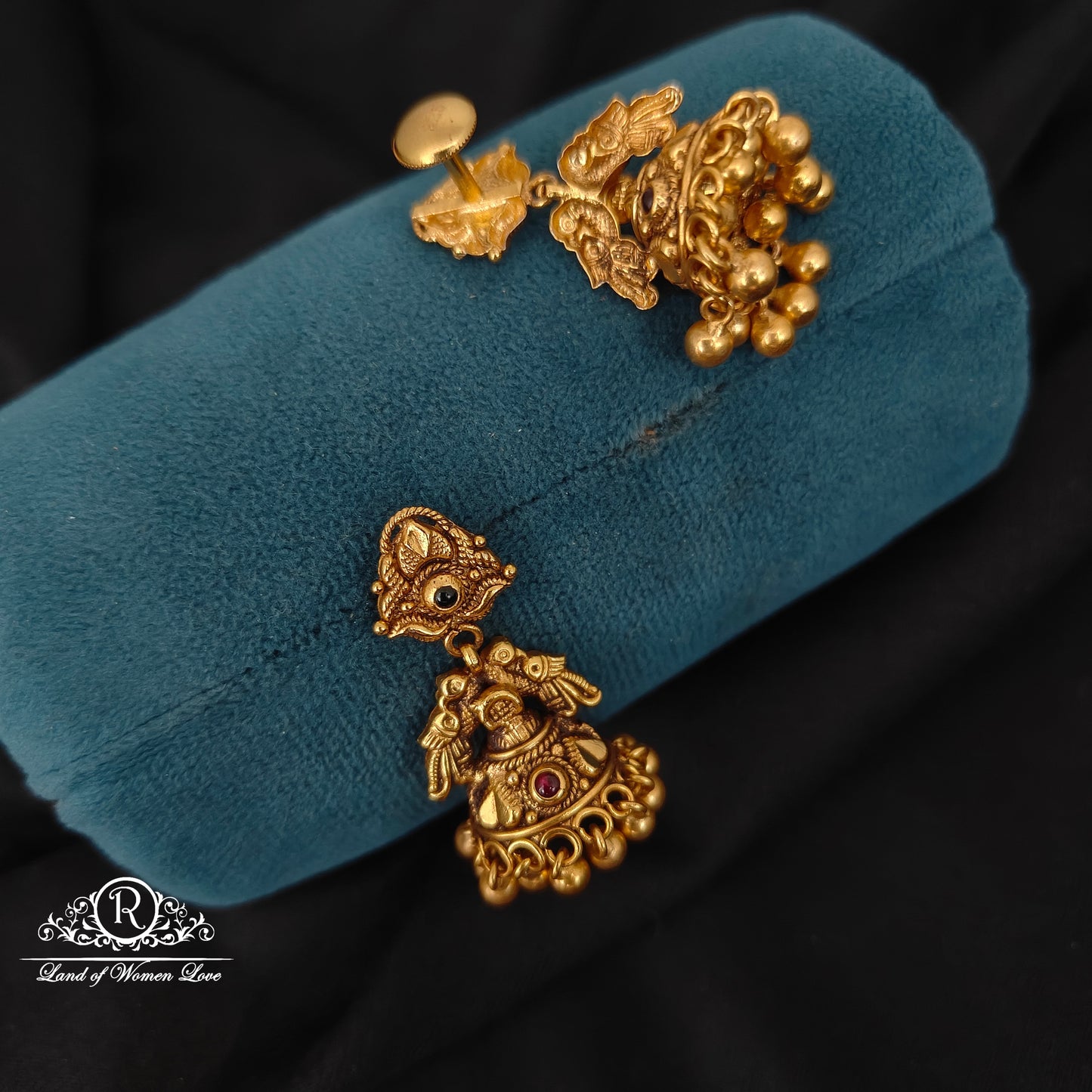 92.5 silver simple and Cute earrings with gold balls -RCM287