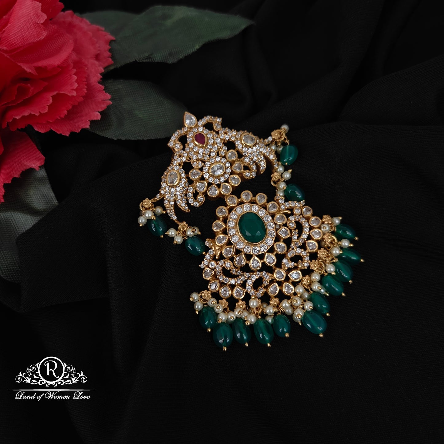 earrings 92.5 silver simple and cute mala locket with beads hangings -rcl71 92.5 silver ramala jewelry / ramala collections