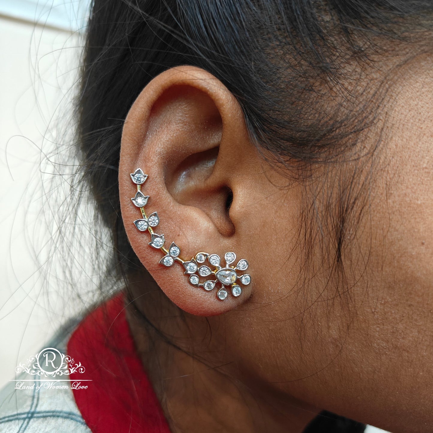 92.5 silver simple and Cute diamond replica earcuffs -RCSD17