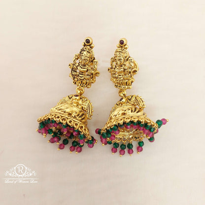Silver Lakshmi Devi jhumka Earrings-V024