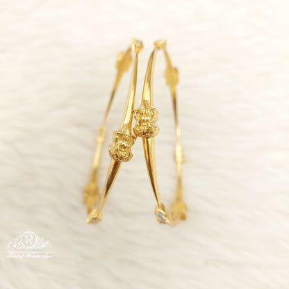 Silver White Stones Lakshmi Devi Bangles-C153-1