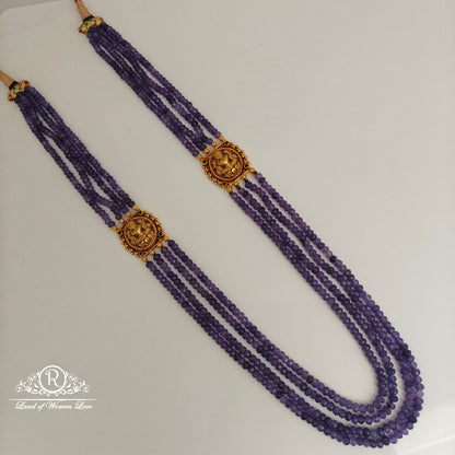 92.5 silver beads mala with lakshmi devi design side lockets-rch837 92.5 silver ramala jewelry / ramala collections