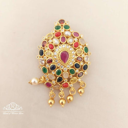 silver navaratna stones mango locket-c199 navaratna 92.5 silver ramala jewelry / ramala collections