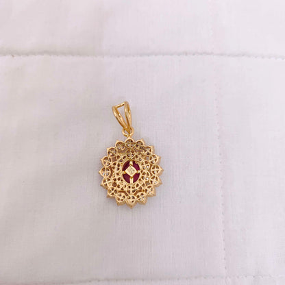 Silver CZ-gold polish pendent designs -RCD168