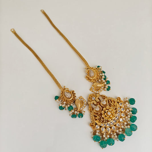 necklace 92.5 silver simple and cute necklace with peacock design and cz- stones -rchk0161 cz 92.5 silver ramala jewelry / ramala collections