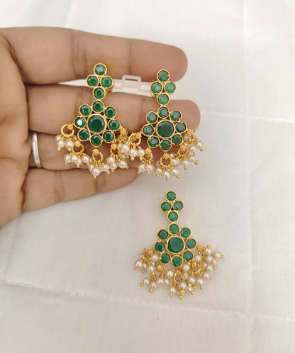 earrings silver green stones earrings with matching locket-jr188jr189 92.5 silver ramala jewelry / ramala collections