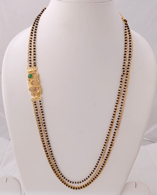 Silver CZ-gold polish chandhraharam designs -RCD121