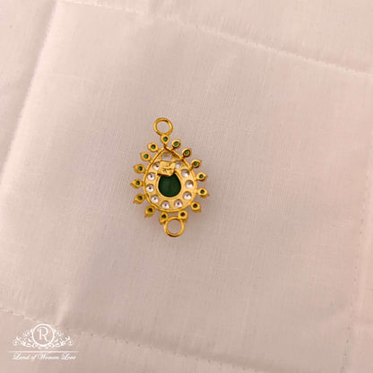 Silver Green Stones Side Pendant Design-JR140