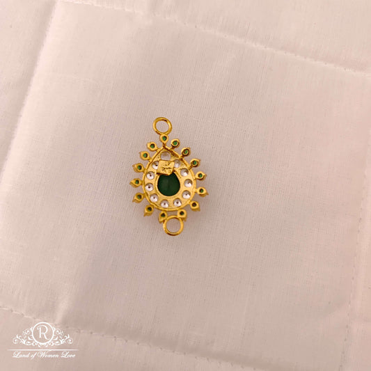 Silver Green Stones Side Pendant Design-JR140