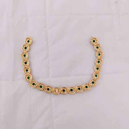 Silver CZ-gold polish necklace designs -RCP058