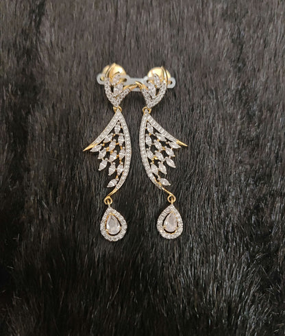 earrings silver cz- white stones earrings-jr202 cz 92.5 silver ramala jewelry / ramala collections