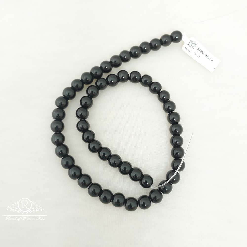 8mm black honex beads-mj14 92.5 silver ramala jewelry / ramala collections