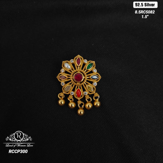 pendant silver navaratna pendant -rccp300 navaratna 92.5 silver ramala jewelry / ramala collections