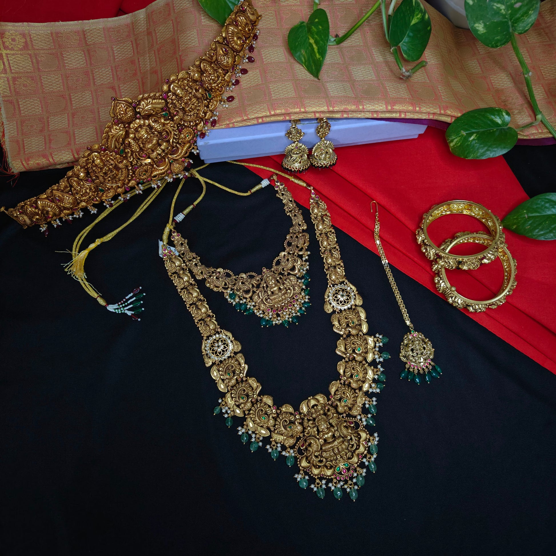 set silver nakshi design bridal set -set05 92.5 silver ramala jewelry / ramala collections