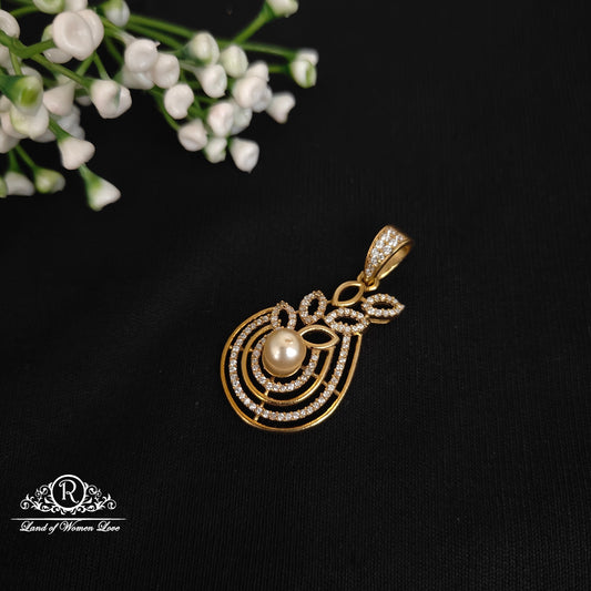 pendant silver cz- pendant -rcnj005 pearl 92.5 silver ramala jewelry / ramala collections