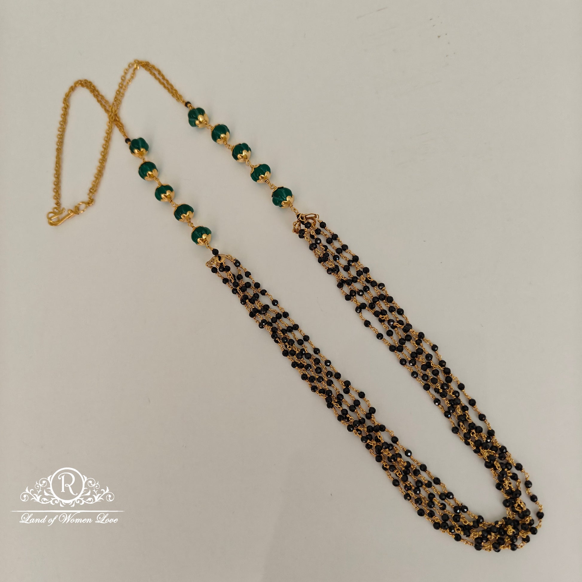 92.5 silver crystals and pumpkin beads black beads-rch827 92.5 silver ramala jewelry / ramala collections